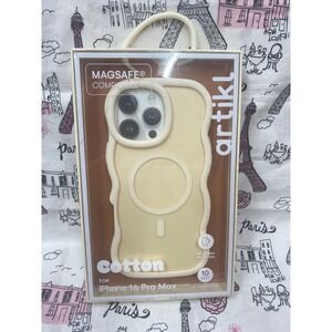 Artikl Cotton iPhone 16 Pro Max Case MagSafe Wavy Scalloped Cream Off-White